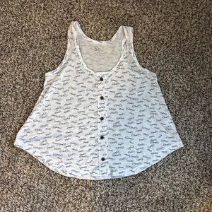White Tank Top with Bow Print NWOT